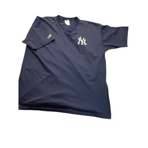 ⚾️ VINTAGE 90s NY Yankees Majestic Mesh Jersey Shirt Navy Blue L